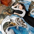 thumbnail image 4 of Manfei Pike Fish 7pcs Bedding Comforter Set,Fishing And Hunting Queen Bedding Sets,Modern Maritime Sealife Queen Sheet Sets For Boys,Microfiber Bedroom Decor Reversible, 4 of 8