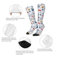 thumbnail image 3 of Goofa Watercolor Nautical Pattern Adult Stockings, Color-Block Knee High Socks, Comfortable and Breathable, Soft and Stretchable, Sports, and Decoration, 3 of 5