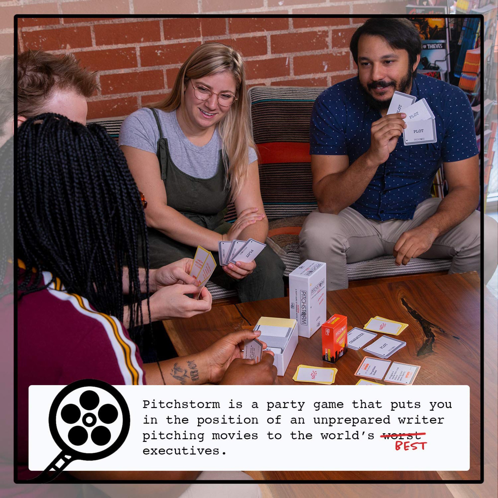 Pitchstorm: Superhero Deck - Earth's Mightiest Expansion, 100 Themed Cards, Movie Pitching Party Card Game