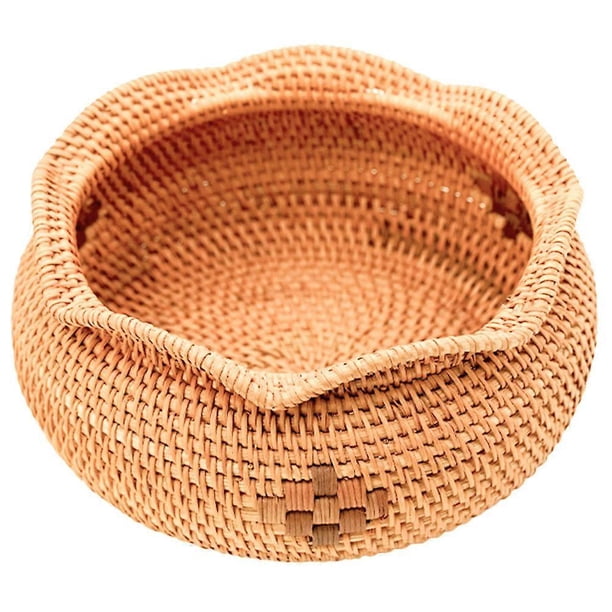 Woven Fruit Basket Portable Snack Basket Household Bread Holder Multifunctional Woven Flower Pot