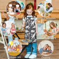 thumbnail image 6 of Black and White Dinosaur Pattern Kids Aprons for Girls and Boys,Adjustable Neck Strap Toddler Aprons for Kids Cooking Baking, 6 of 6