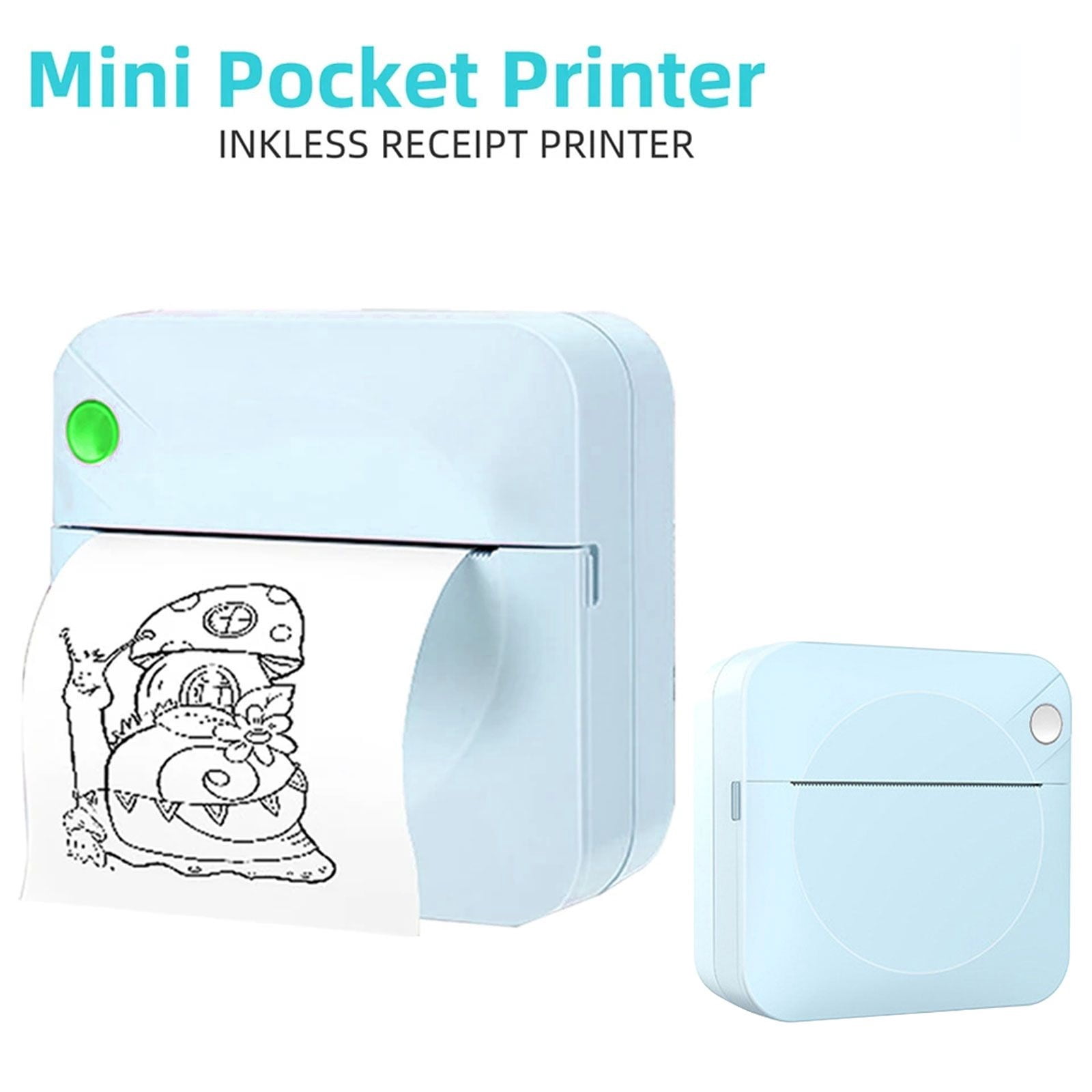 ZOURIH Sticker Printer-Mini Printer Print Pods Portable Thermal Inkless Sticker Maker Machine Bluetooth Pocket Impresora Portatil Instant Print for Notes,Label,Pictures,Web Page,DIY,Gift,3 Rolls-Pink