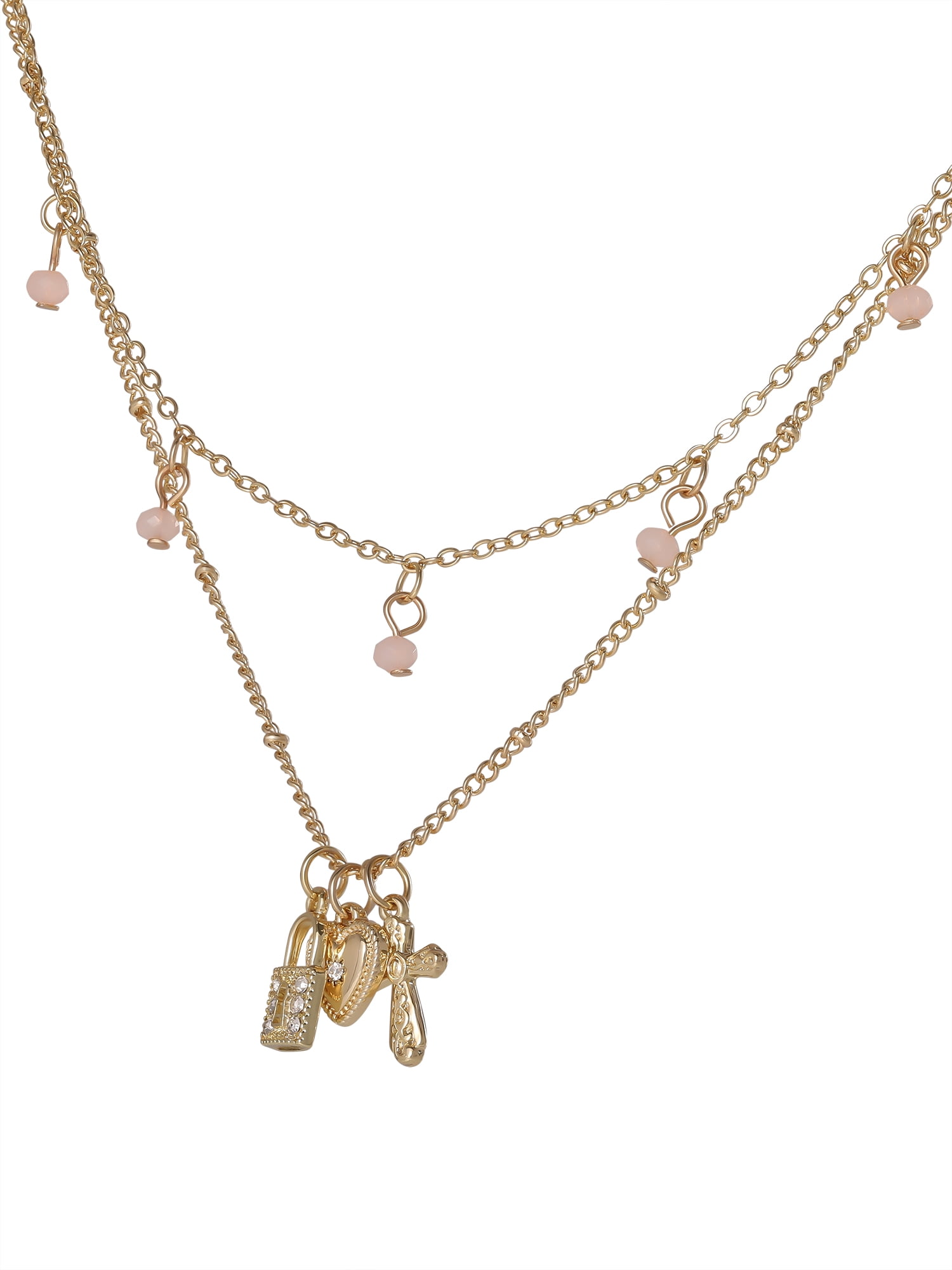 Celebrity Pink Women's Cross Charm Necklace with Adjustable Chain