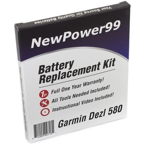 Garmin Dezl 580 Kit de Remplacement de Batterie avec Outils, Instructions Vidéo, Batterie Longue Durée et Garantie Complète d'Un An