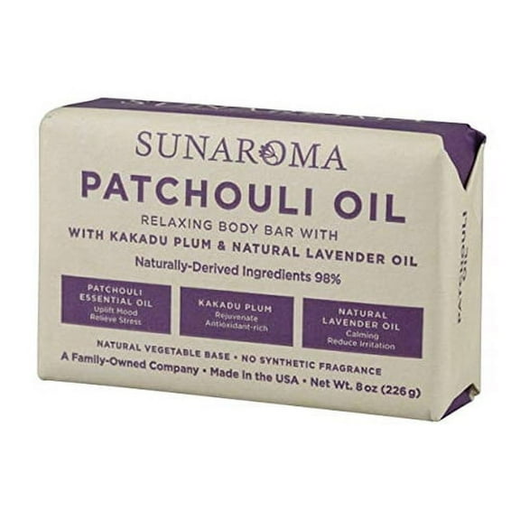 Sunaroma Patchouli Oil Relaxing Body Bar Soap, 8 Oz