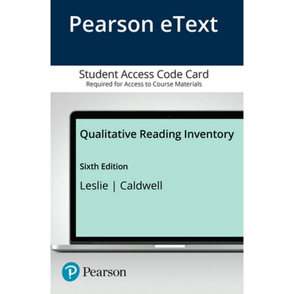 New - Qualitative Reading Inventory 6th edition  Pearson etext Student Access Code Card 9780134385709 0134385705