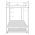 thumbnail image 6 of Euroco Metal Twin Bunk Bed with Trundle, 3 Beds for Kids and Teens, Solid Ladder and Safety Guardrails, White, 6 of 13