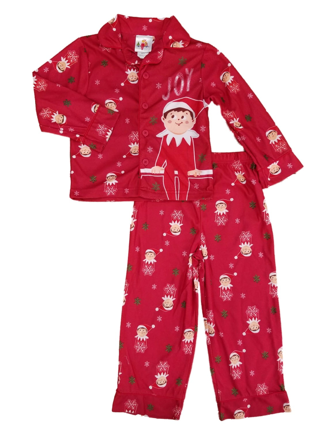 The Elf on the Shelf Elf on the Shelf Little Boys Red Flannel Christmas Joy Sleepwear Pajama