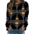 thumbnail image 1 of Suéter de manga larga suelto fino de moda con estampado de Halloween de cuello redondo de primavera y otoño para mujer Pompotops  FGAJ6100, 1 of 4