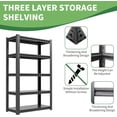 thumbnail image 6 of IKIMI 78"H 5-Tier Metal Garage Shelving, 3000Lbs Heavy Duty Adjustable Garage Storage Shelves for Home, Garage, Basement, 78"H x 47"W x 18"D, 6 of 7