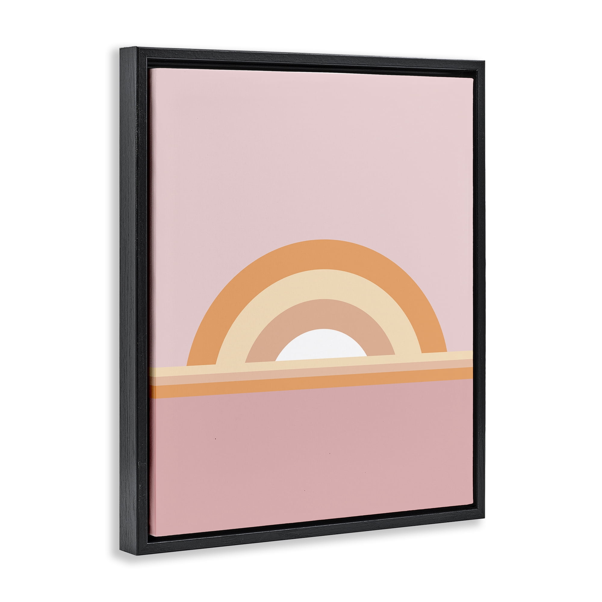 Stupell Industries Mauve & Orange Rainbow Abstract Painting Black Floater Framed Canvas Art Print Wall Art, 25 x 31