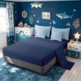 thumbnail image 4 of meiyoeat Tropical Fish Full Size Bedding Sets for Kids, Watercolor Starfish Animal Full Size Bed in a Bag, Blue, Blue Reversible, 7-Piece, 4 of 6