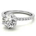 thumbnail image 4 of Auory 3TCW Round Hidden Halo Moissanite Engagement Ring, 18K White Gold Plated for Women, 4 of 10