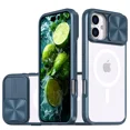 thumbnail image 1 of New Slide Camera Lens Protector Armor Case For iPhone 16 15 13 14 Plus 11 12 Pro Max For Magsafe Shockproof Bumpers Clear Cover Blue For iPhone 13 ProMax, 1 of 6