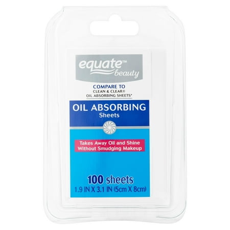 (2 Pack) Equate Beauty Oil Absorbing Sheets, 100 (Best Drugstore Oil Blotting Sheets)