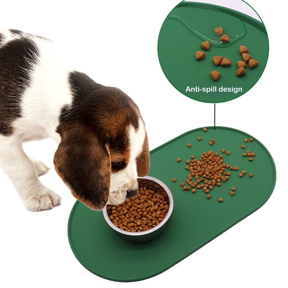 Alfombra antideslizante de silicona para alimentación para mascotas con bordes elevados para perros y gatos - Alfombra antiderrame para comida y agua para suelos