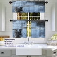 thumbnail image 3 of bufiio Blue Acrylic Painting Tier Curtains,Blue and Black Abstract Painting Window Treatment Short Kitchen Curtain Multilayer Polyester Blackout for Living Room/Bathroom, 2 Pack 26x24 inches, 3 of 6
