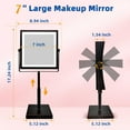 thumbnail image 5 of Rechargeable Makeup Mirror, 4000mAh Lighted Makeup Mirror with Magnification 1X/10X, Height Adjustable Vanity Mirror with Lights, 3 Color Lights, Adjustable Brightness, (Oil Rubbed Bronze), 5 of 7