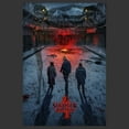 thumbnail image 2 of Netflix Men's Stranger Things Winter Rift Russia Poster Pull Over Hoodie Charcoal Heather Medium, 2 of 4