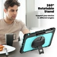 thumbnail image 4 of Case for Samsung Galaxy Tab S10 FE+ Plus 13.1 inch 2025 with Screen Protector, 360 Degree Rotating Kickstand Hand Strap Heavy Duty Shockproof Cover with Shoulder Strap, Sky Blue PC, 4 of 7