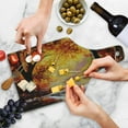thumbnail image 4 of Country Cutting Board, Paint of a Forest with Autumn Color Leaves Fall Time Sadness Season Theme Art, Tempered Glass Cutting and Serving Board, Wine Bottle Shape, Orange Brown, by Ambesonne, 4 of 5
