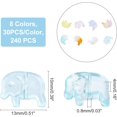 thumbnail image 4 of Aproximadamente 240 cuentas de vidrio con forma de elefante, 8 colores, transparentes, pintadas con aerosol, con agujero de 0,8 mm, para fabricación de joyas., 4 of 5