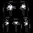 thumbnail image 3 of Horquillas para el pelo de boda, paquete de 5 horquillas para el pelo con flores de boda, accesorios para el pelo de boda, horquillas para el pelo con perlas para novia(Plata), 3 of 4