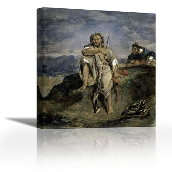 Arab Hunter - Contemporary Fine Art Giclee on Canvas Gallery Wrap - wall décor - Art painting - 33 x 36 Inch - Ready to Hang