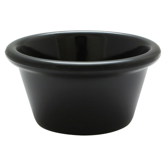 Excellante Melamine Ramekin Collection 2-1/2 oz., 2-7/8" Smooth Ramekin, Black, Comes in Dozen