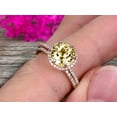 thumbnail image 3 of 2.25 Carat 6mm Round Champagne Diamond Moissanite Bridal Set 10k Rose Gold Engagement Ring Halo Stacking Matching Band Promise Ring Anniversary Ring Surprisingly Ring, 3 of 5