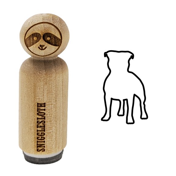 Staffordshire Bull Terrier Dog Outline Rubber Stamp for Scrapbooking Crafting Stamping - Mini 1/2 Inch