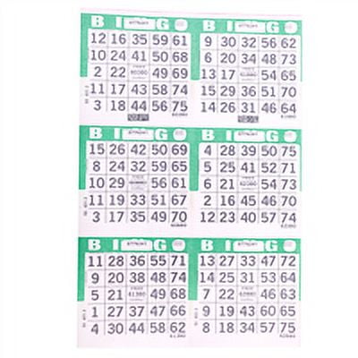 American Games Bingo Paper Game Cards - 6 cards - Green - 500 cards per pack, Made in USA