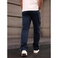thumbnail image 3 of GrmtClth Men's Trousers Simple‑wear Tone Side Double Line With Tag Drawstring Waist Relaxed Fit Pants Street Wear Navy S, 3 of 5