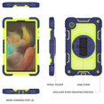 thumbnail image 3 of for Samsung Galaxy Tab S6 Lite 10.4 Inch 2024/2022/2020 (Model: SM-P620/P625/P613/P619/P610/P615/P617),Ring Kickstand Handle Wrist Armor Heavy Duty Rugged Cover+Adjustable Shoulder Strap,Navy+Green, 3 of 8