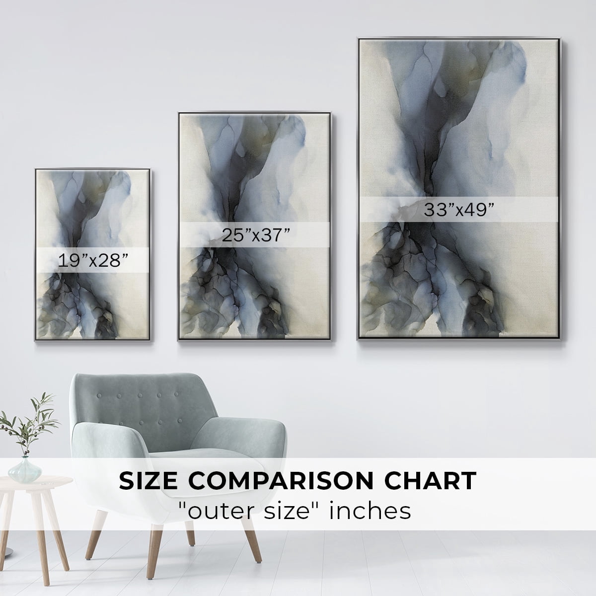 Low Tide Framed Premium Gallery Wrapped Canvas - Ready to Hang - 27 x 41 - Silver Floating Frame