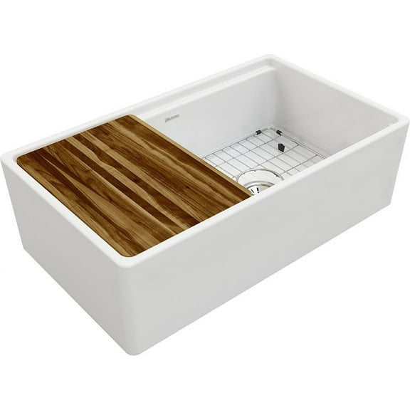 Elkay Swuf13320cb 33" X 18-13/16" Single Bowl Farmhouse Workstation Sink Kit - White