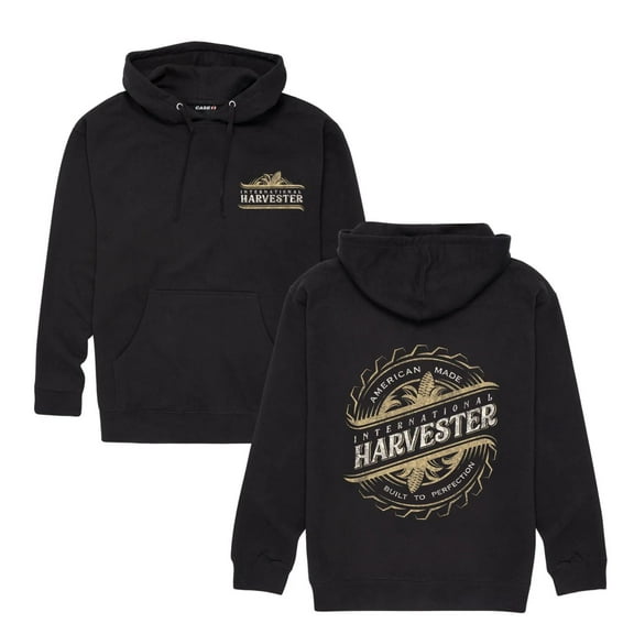 International Harvester Vintage Style Black Hooded Sweatshirt D20517