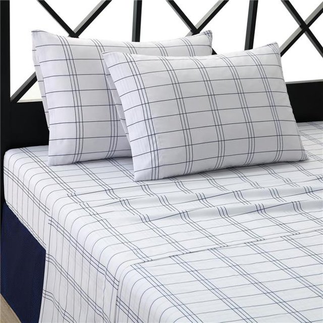 Ellison First Asia 17051704SS-MUL-ECO Freemont Ultra Soft Sheet Set&44; Bleu - Très Grand Size&44; 4 Pièces