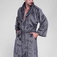 thumbnail image 5 of Men'S Flannel Dressing Gown Soft Unisex Men'S Women'S Bathrobe Dressing Gown With Hood And Belt, 5 of 5