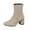 Beige, variant on Beige Women'S Fashionable Casual Versatile Cool Winter Suede Pointed Toe Chunky Heel Solid Color Ankle Boots Short Booties Comfortable 1.04 Lbs