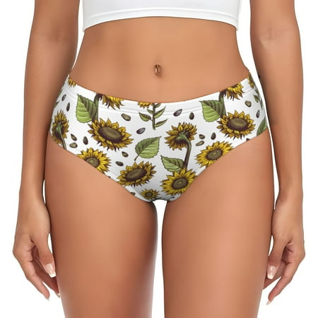 Womens Underwear - sunflower_A No Show Seamless Underwear for Women  Soft Stretch Womens Panties  Hipster Ladies Panties Bikini Underwear Briefs