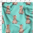 thumbnail image 3 of Soimoi Blue Georgette Viscose Fabric Pig Animal Decor Fabric Printed Yard 42 Inch Wide, 3 of 5
