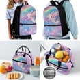 thumbnail image 2 of Jeiento Axolotl Girls Backpack with Lunch Box Ages 10-12 Kids School Bag and Lunch Bag Pencil Case Water Bottle Holder Rainbow Elementary Bookbag Set 4 In 1 Preschool Students School Satchel Blue, 2 of 7