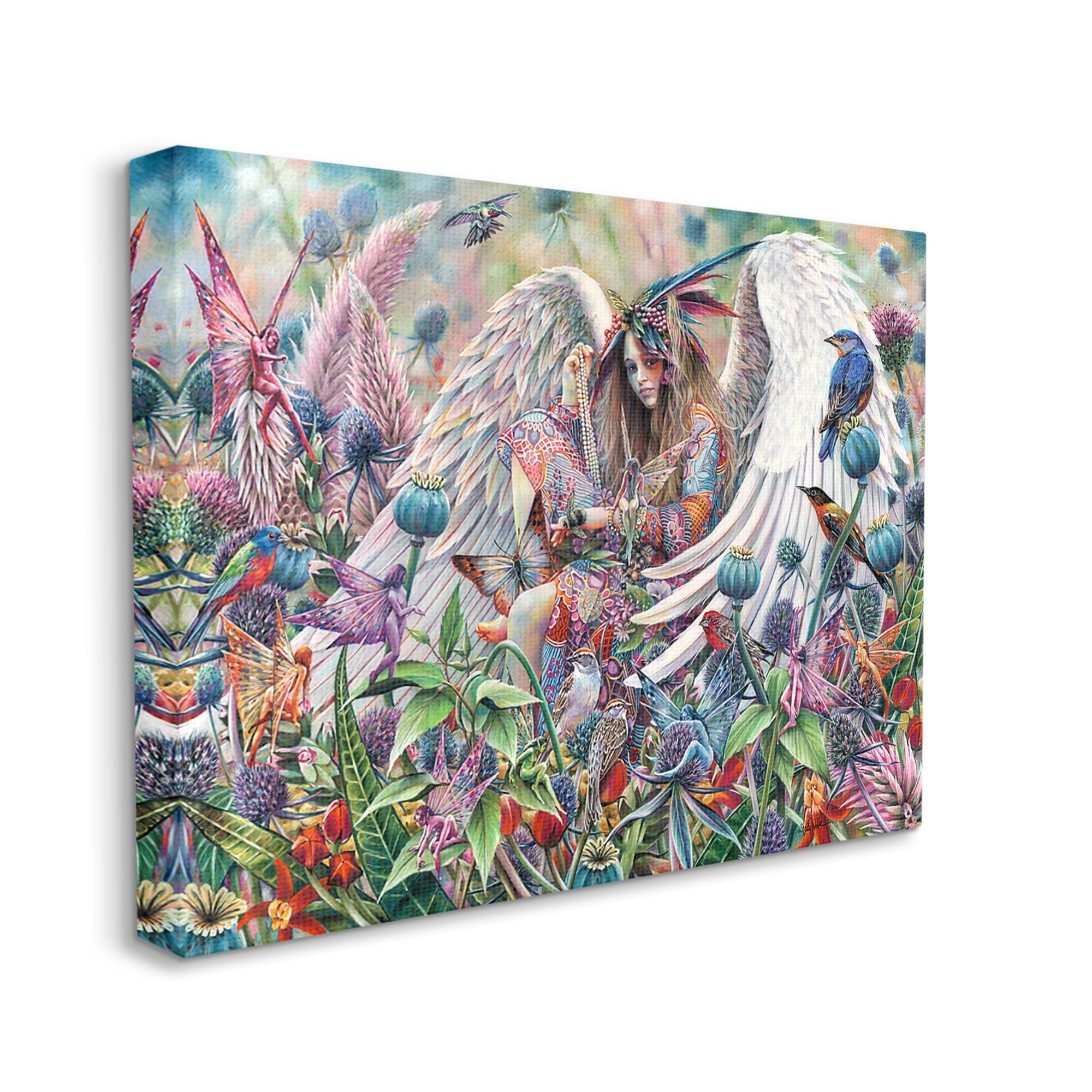 Stupell Industries Angel & Fairies Vivid Meadow Fairy Tales & Fantasy Painting Gallery Wrapped Canvas Print Wall Art