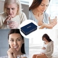 thumbnail image 6 of Double Layer 24 Compartment Weekly Pill Organizer For Travel And Daily Use Portable Water Proof Case Blue White (D), 6 of 9