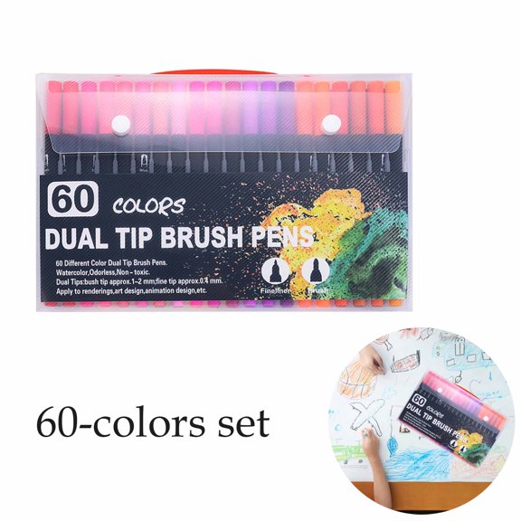 FEOLGEHLY Alcohol Art Markers Set, Dual Tip Fine & Chisel Sketch Permanent Markers, Low Odor Drawing Marker with Colorless Blender & Storage Case for Illustration Design(120ml)