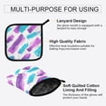thumbnail image 3 of Yayeee Oven Mitts and Pot Holder Set of 2 Heat Resistant Kitchen Gloves Baking Hot Pad, Purple Drawing, 3 of 5