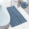 thumbnail image 2 of Alfombra de baño Clara Clark, ultrasuave, de felpa, azul peludo, 44 x 26 cm, 2 of 9
