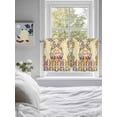 thumbnail image 3 of Happy Eatser 2 Panel Kitchen Curtains for Small Windows, Colorful Bunny Eggs Spring Flowers Plants Yellow Bathroom Tier Curtain, Short Window Treatment for Bedroom/Living Room 55"x36", 3 of 6