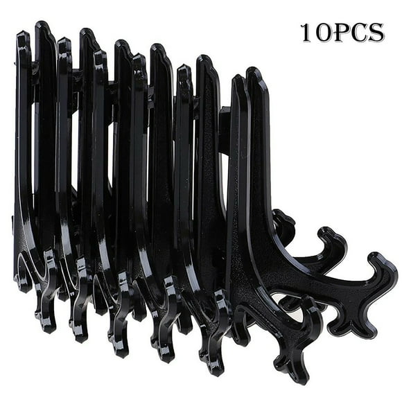 Lefu 10 Pack 3 Inch Acrylic Easel Stand, Display Stand, Plate Stands for Display, Photo Holder Picture Frame Book Stand to Display Pictures or Other Items for Display Decoration (Black)